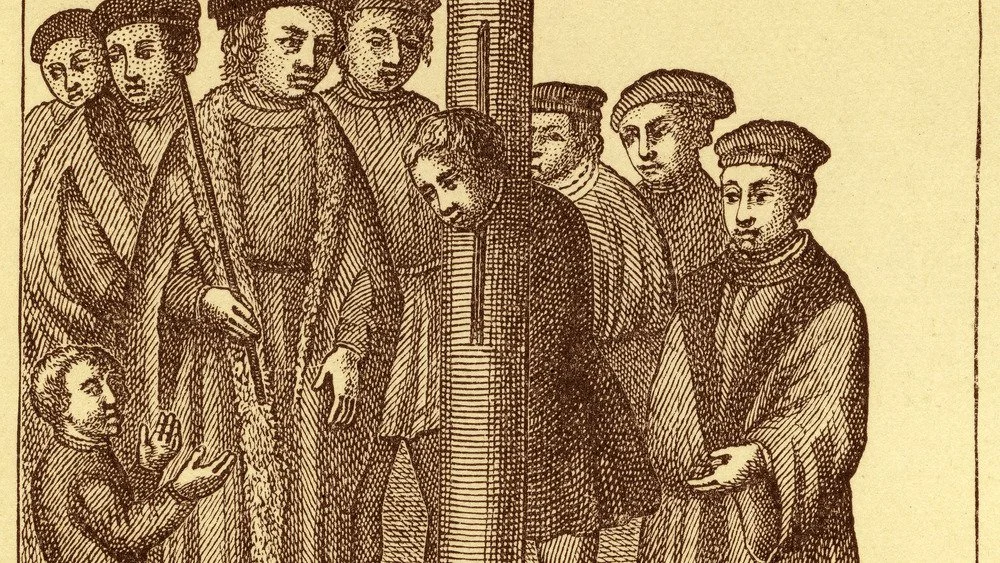 Gravure médiévale d’un pilori