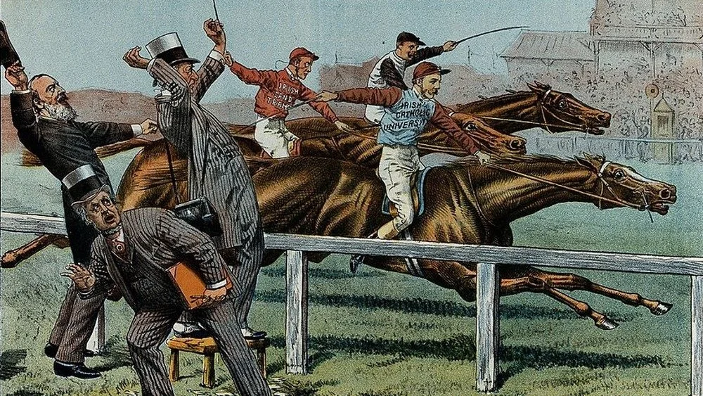 Course de chevaux en action dans le Far West