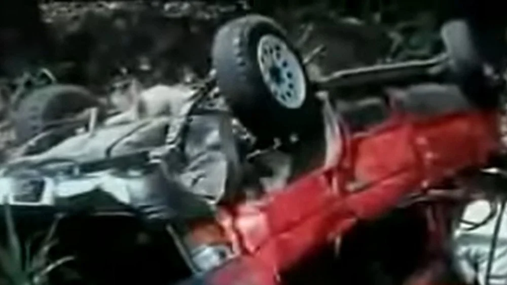 Le SUV de Lisa Lopes après l'accident