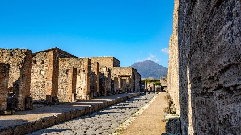 vue aérienne de Pompéi