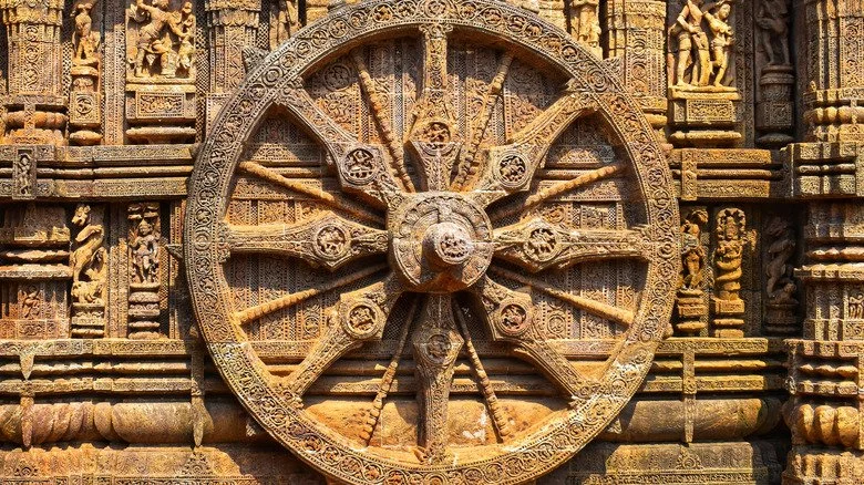 Une roue de chariot antique