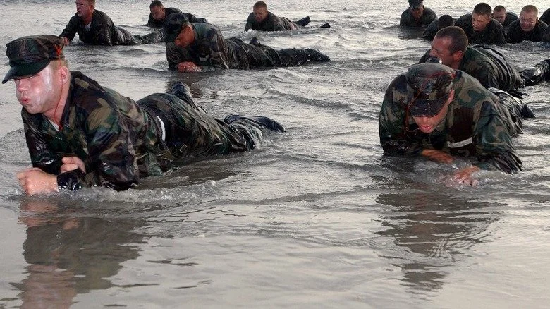 Stagiaires des Navy SEALs dans l'eau