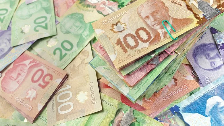 Piles de billets canadiens