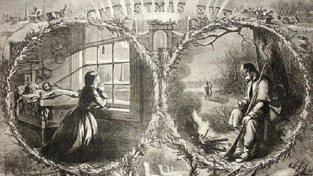 Soldats de la Guerre de Sécession célébrant Noël