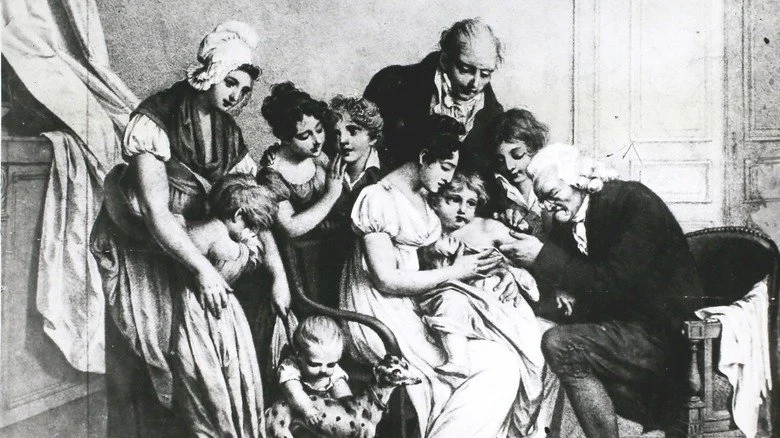 Jenner vaccinant des enfants