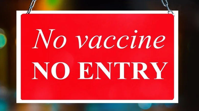 Panneau 'No vax, no entry'