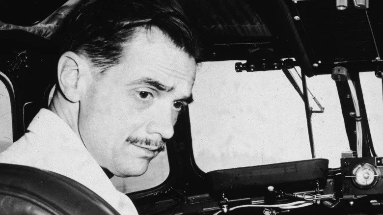 Hughes aboard a plane