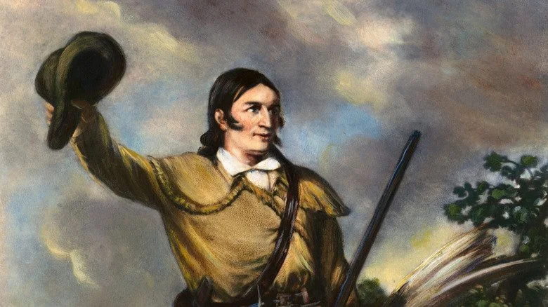 Davy Crockett tenant un fusil