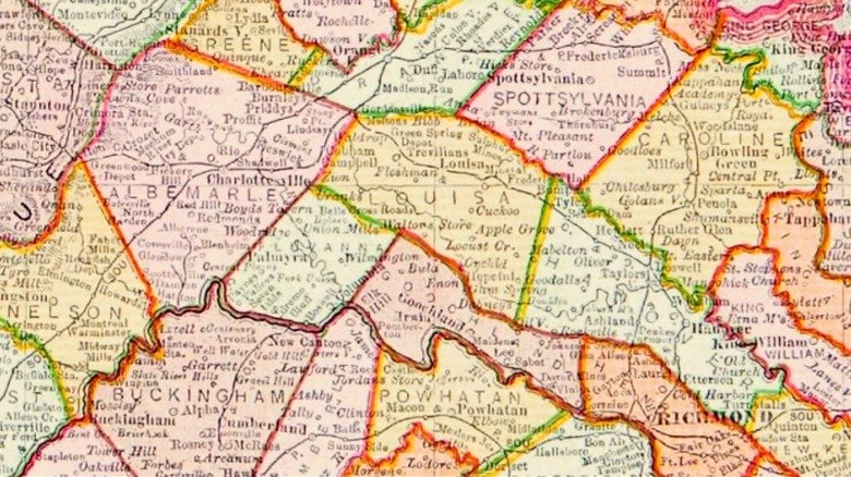 Carte du comté en Virginie