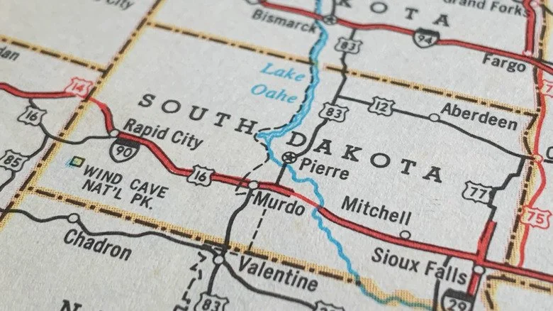 Carte atlas du Dakota du Sud