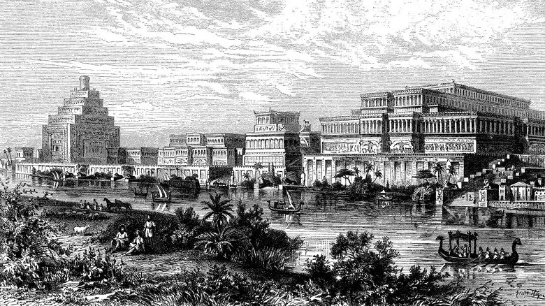 Croquis d'une ville en Mésopotamie