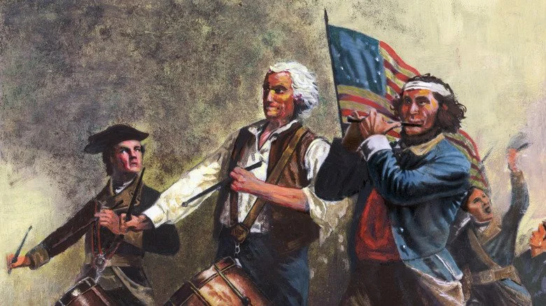 Soldats marchant dans la peinture 'Spirit of 76'