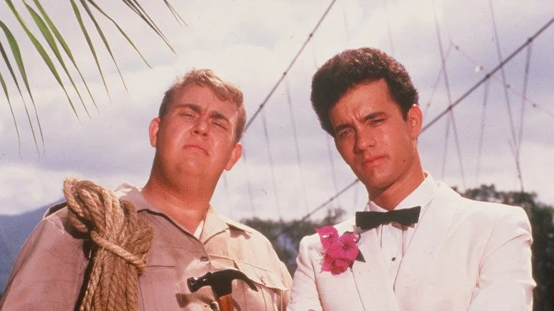 John Candy et Tom Hanks lors d’une séance photo pour Volunteers
