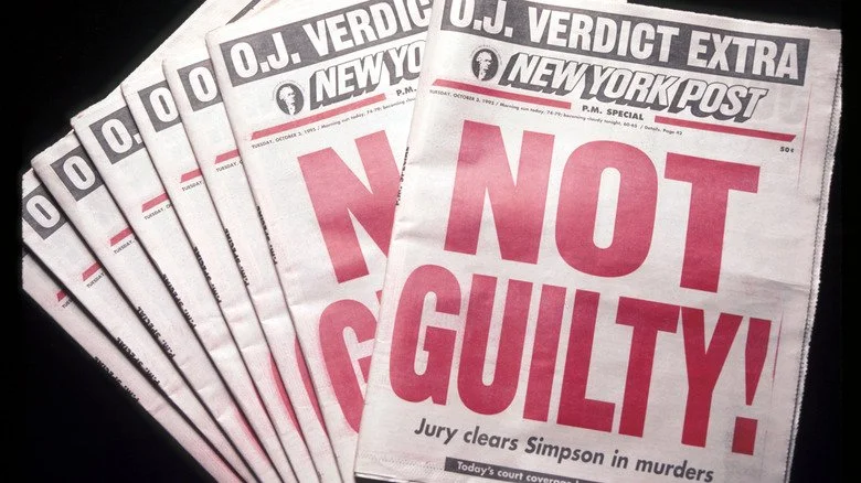 Une couverture de journal annonçant le verdict de non-culpabilité