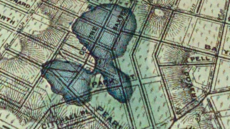 Carte du Collect Pond et Five Points par Edgar Viele