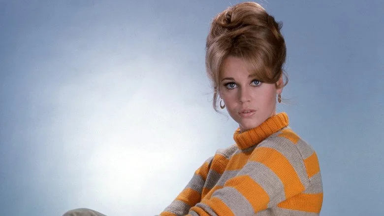 Jane Fonda en pull rayé