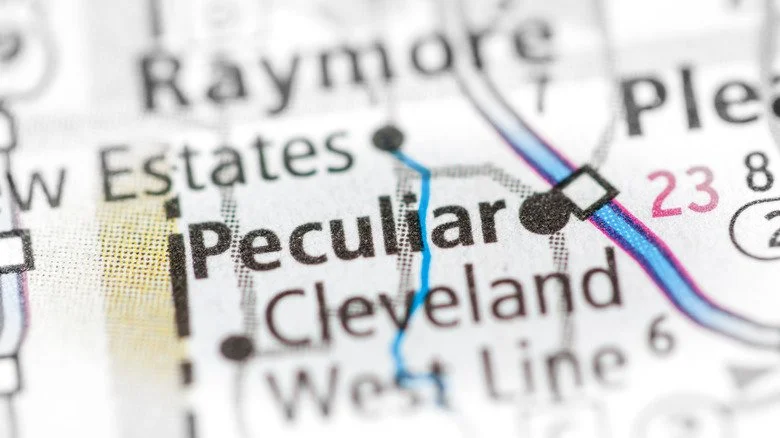 Peculiar, Missouri sur une carte