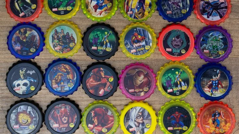 Assortiment de pogs Marvel Comics