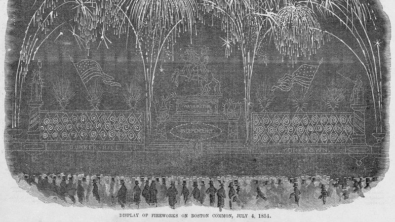 Feux d'artifice au-dessus de Boston Common