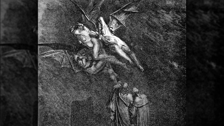 Furies s'envolant dans l'Enfer de Dante