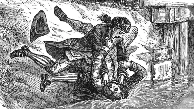 Deux hommes s'affrontant lors de la rébellion de Shays