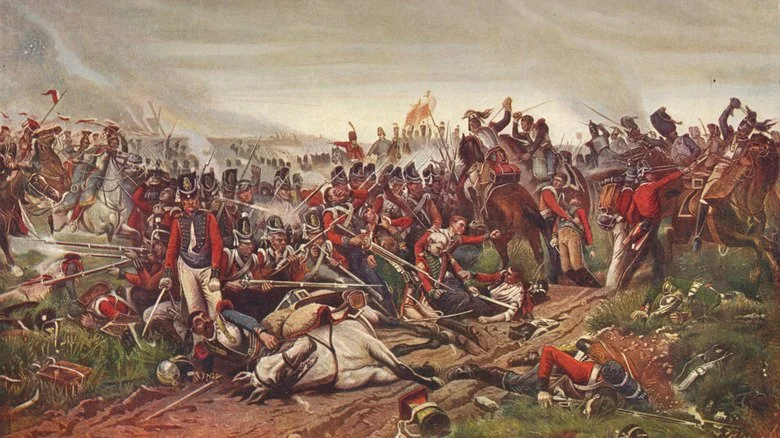 Troupes britanniques repoussant une attaque française au début des années 1800