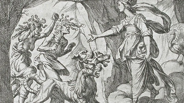 Les Furies et Cerbère aux portes des enfers