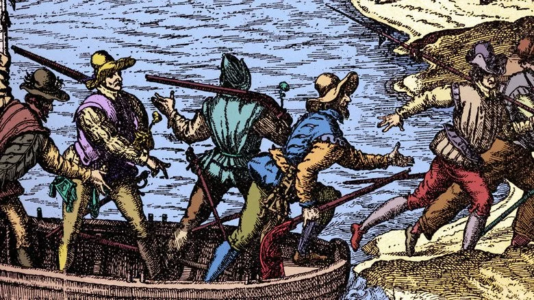 Des hommes débarquent précipitamment