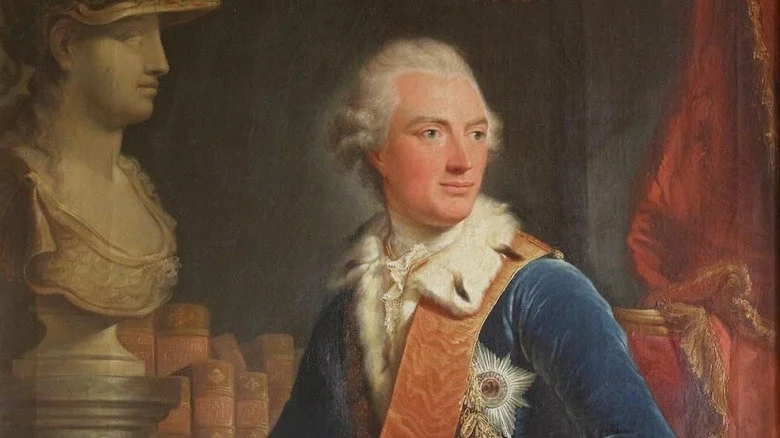 Portrait d’Alexandre, margrave de Brandebourg-Ansbach avec un buste romain