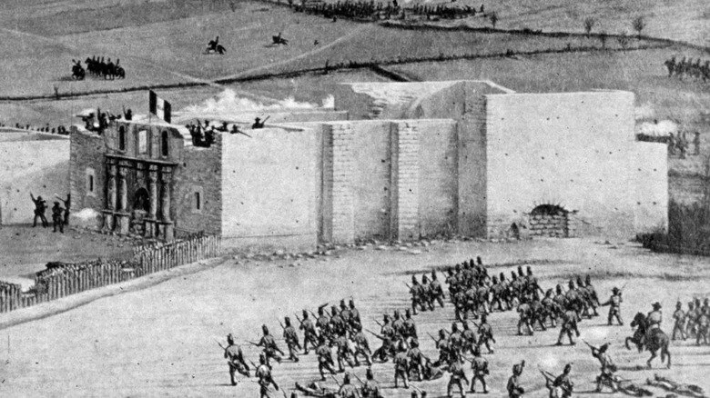 Campements de l'armée mexicaine autour de l'Alamo