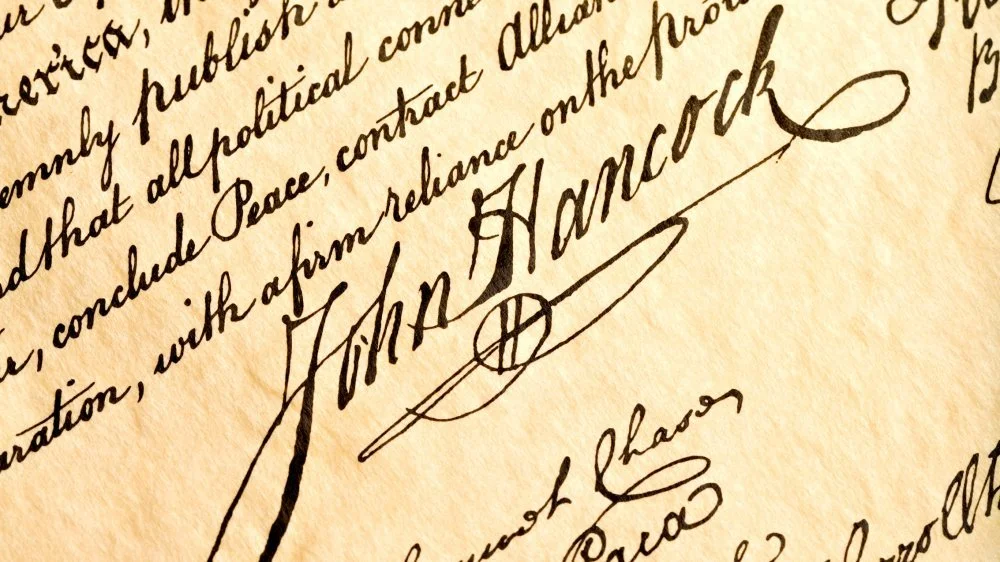 Signature de John Hancock