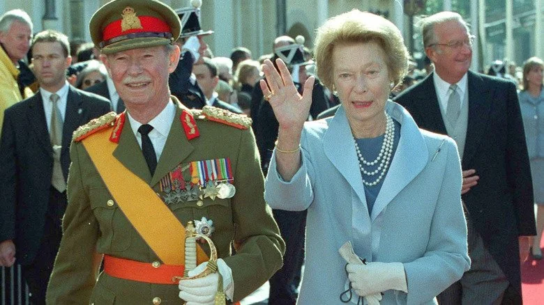 Jean, Grand-Duc de Luxembourg et son épouse lors de son abdication