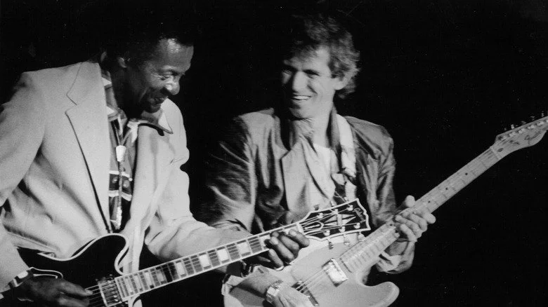 Chuck Berry performing with Keith Richards
