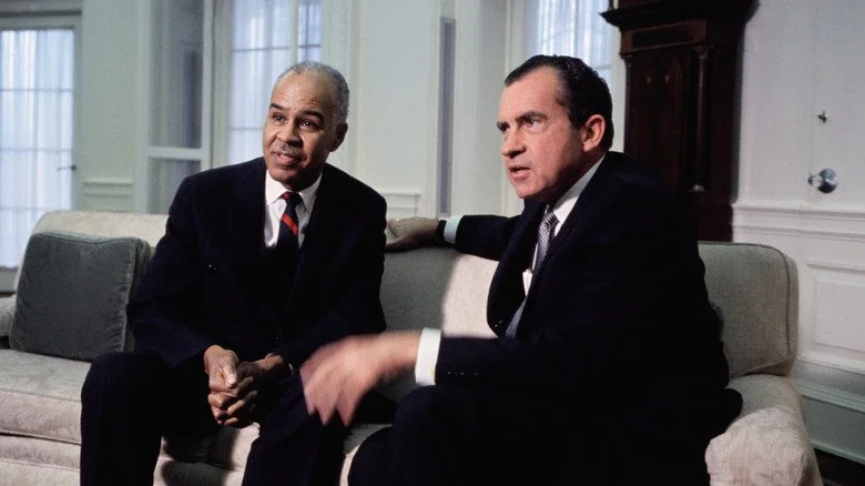 Richard Nixon meeting with the president of the NAACP Roy Wilkins