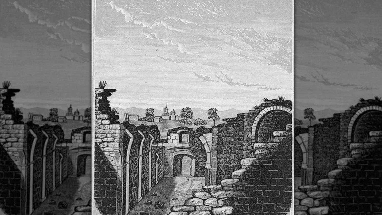 Vue des ruines de l'Alamo en direction de Bexar