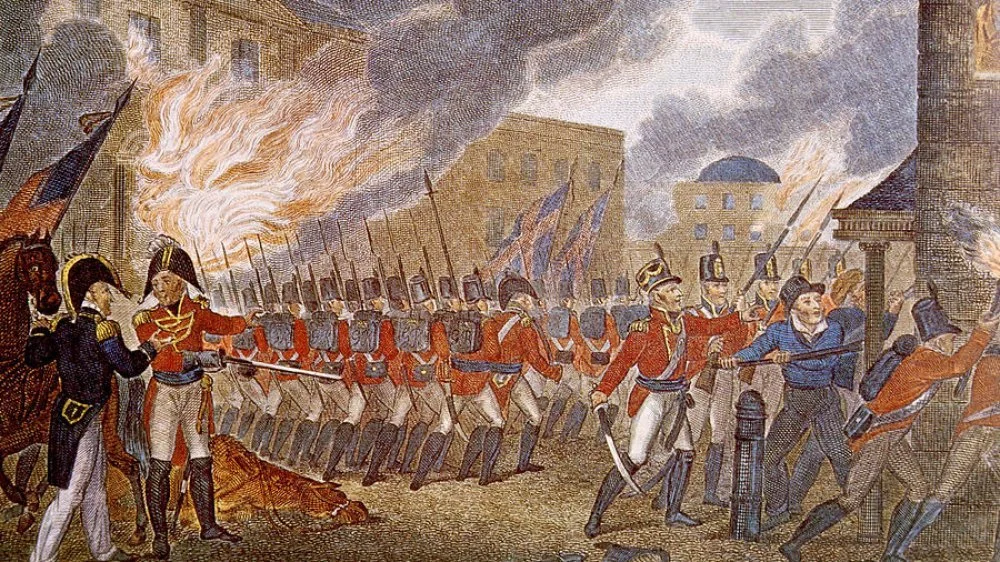 Washington DC en flammes pendant la Guerre de 1812