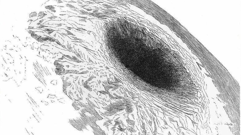 Illustration des années 1880 du « Symmes hole » au pôle de la Terre