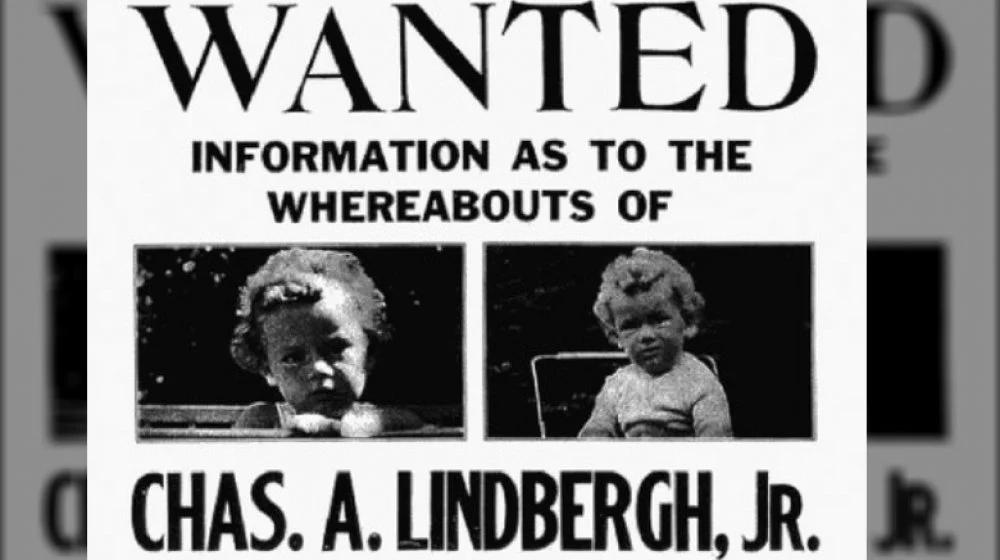 Affiche d'information sur l'enlèvement du bébé Lindbergh
