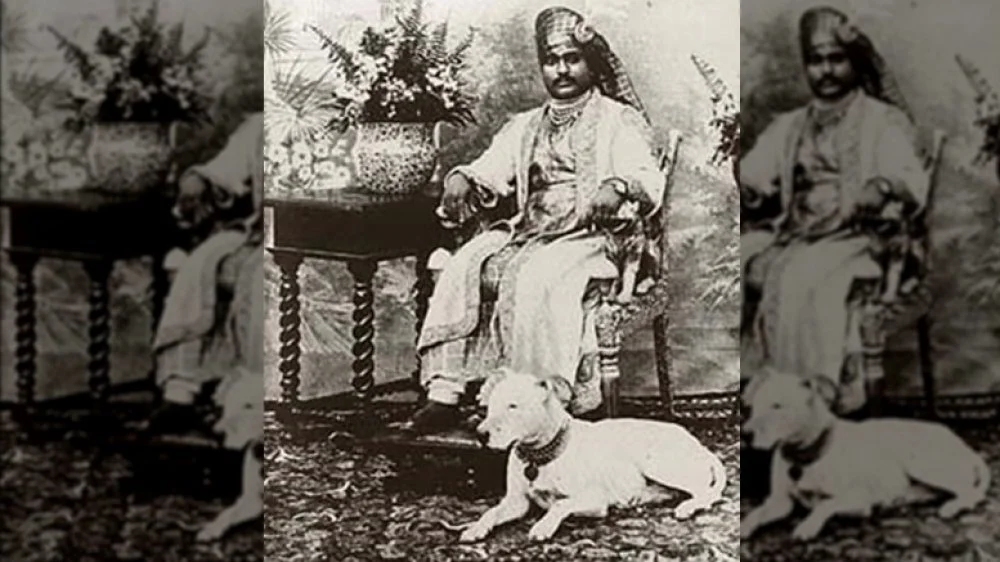 Le maharaja de Junagadh et ses chiens