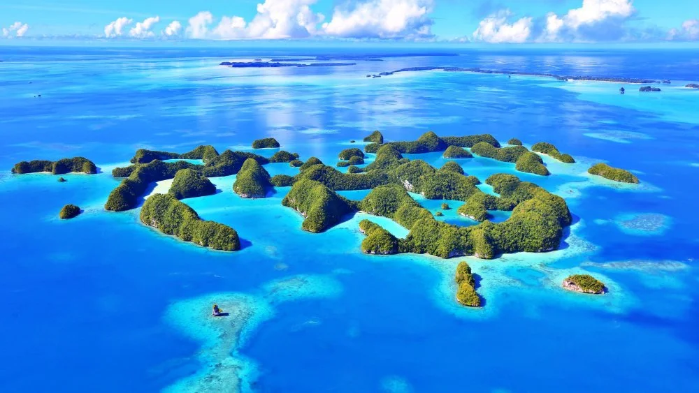 Vue aérienne des îles de Palau