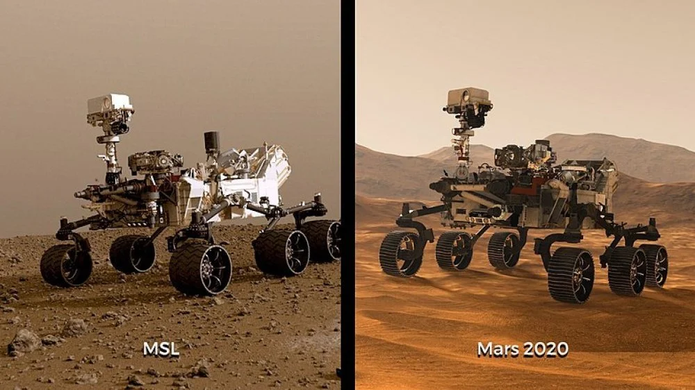 Rovers Curiosity et Mars 2020 en comparaison
