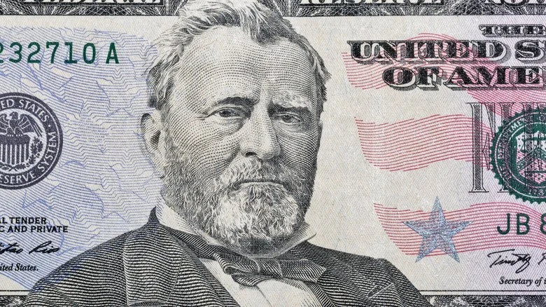 Portrait du président Grant sur le billet de 50 dollars