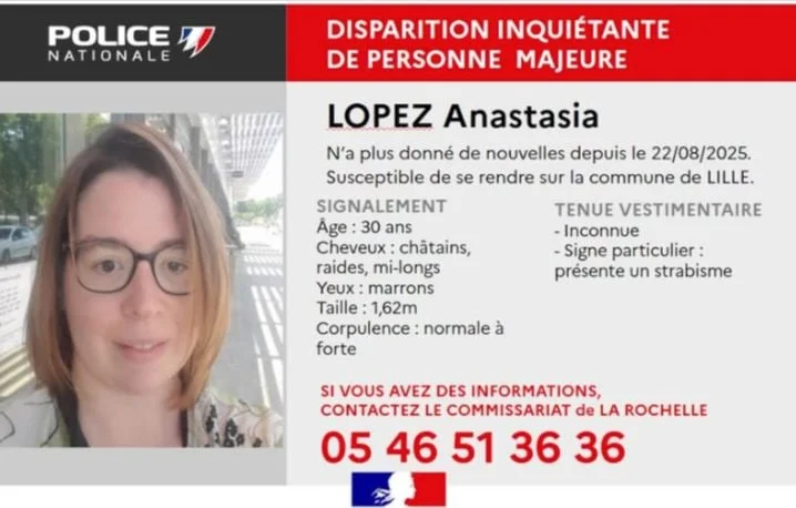 Appel à témoins pour retrouver Anastasie disparue à La Rochelle