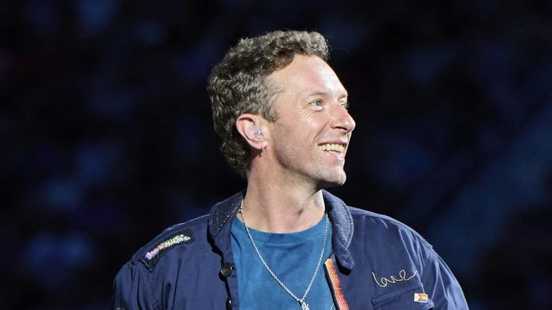 Chris Martin performing at a concert