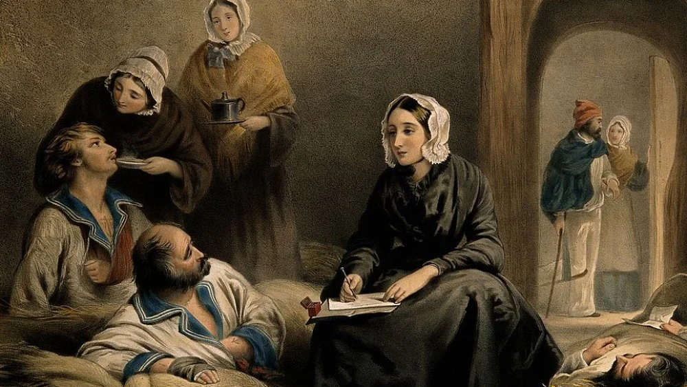 Florence Nightingale soignant des malades