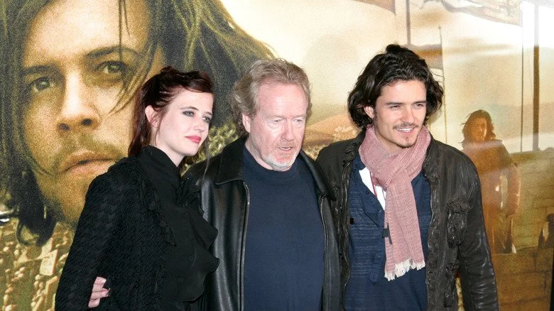 eva green, orlando bloom, ridley scott at kingdom of heaven publicity event