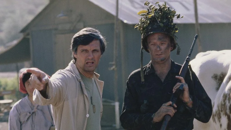 Alan Alda and Larry Linville in a scene from M*A*S*H