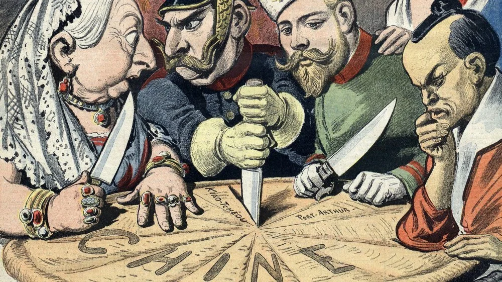 Caricature européenne représentant la division de la Chine