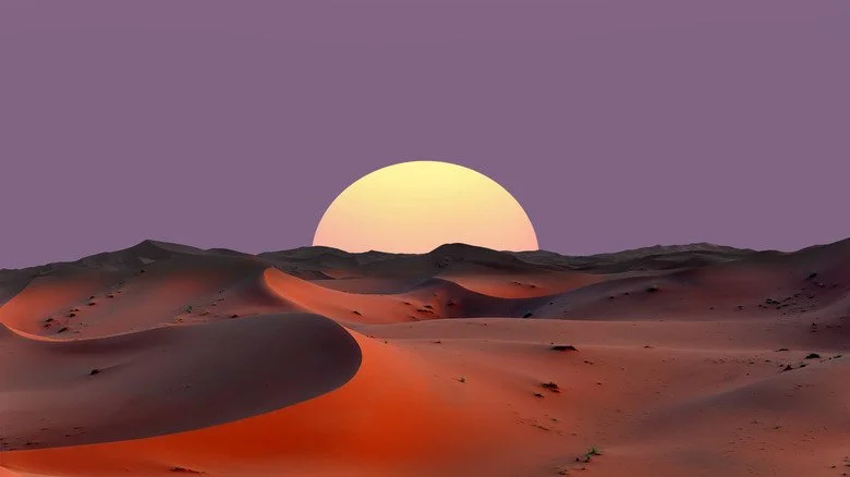 Dunes de sable marocaines dans le désert du Sahara au coucher du soleil.