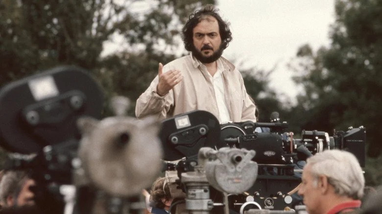 Stanley Kubrick directing on the set of "Barry Lyndon"